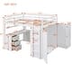 dimension image slide 3 of 5, Twin/ Full Size Loft Bed Frame with 3 Drawers, Desk and Wardrobe, Solid Wood Versatility Storage Bed Frame for Kids, Teens