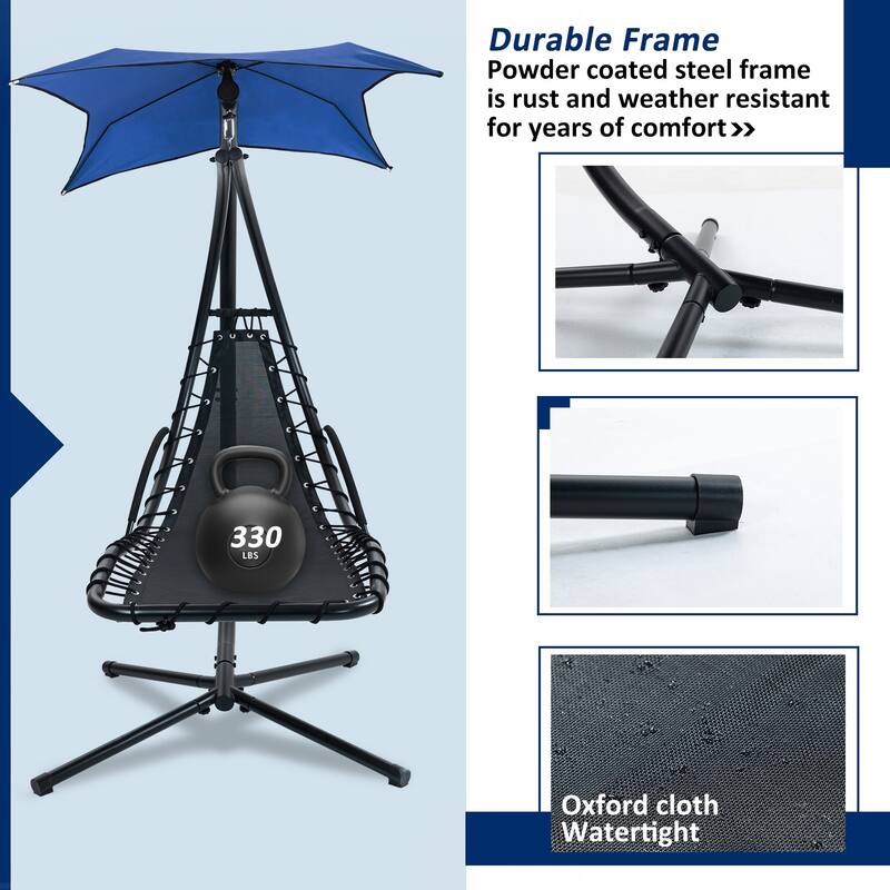 Hanging Chaise Lounger with Removable Canopy