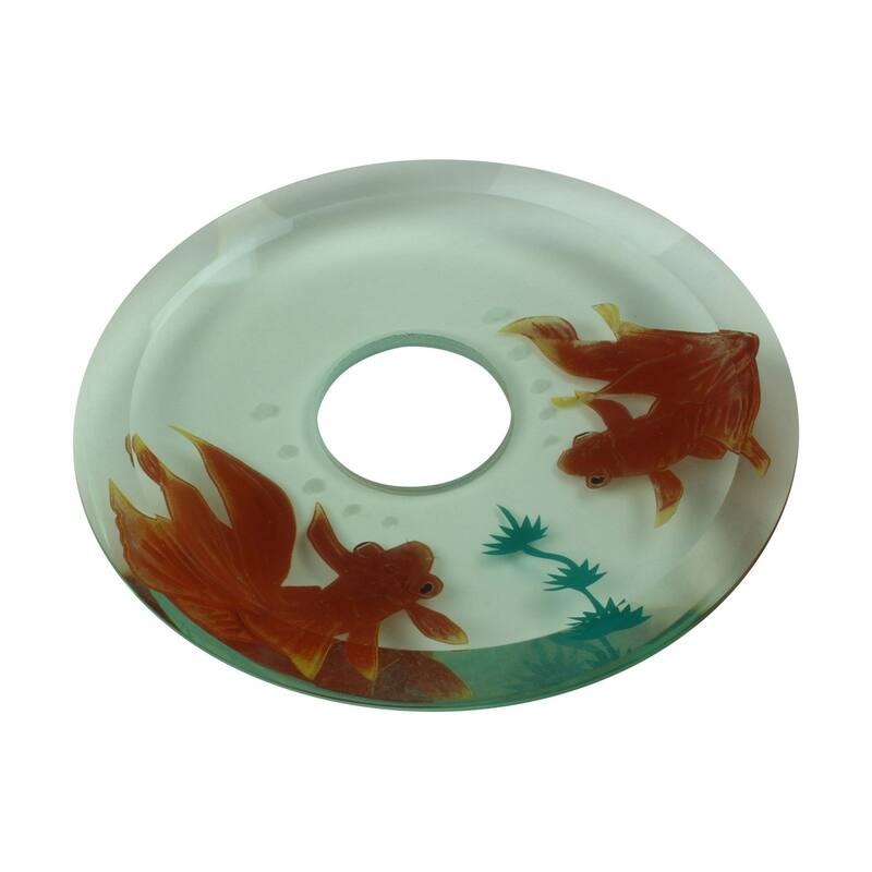 Glass Waterfall Faucet Disc Replacement Part with Koi Fish Design Renovators Supply