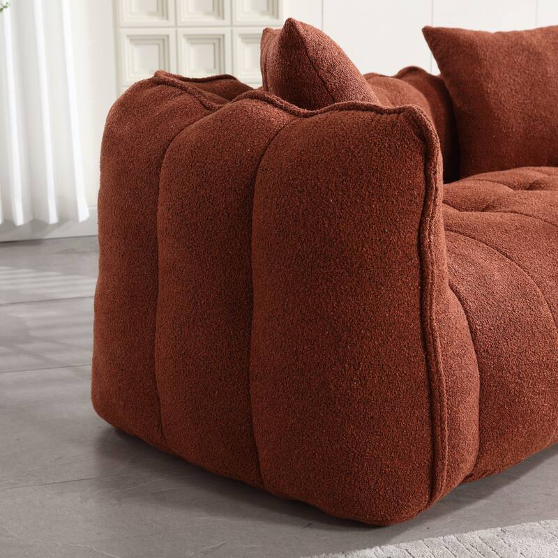 66-Inch Chenille Upholstered Loveseat with Pillows