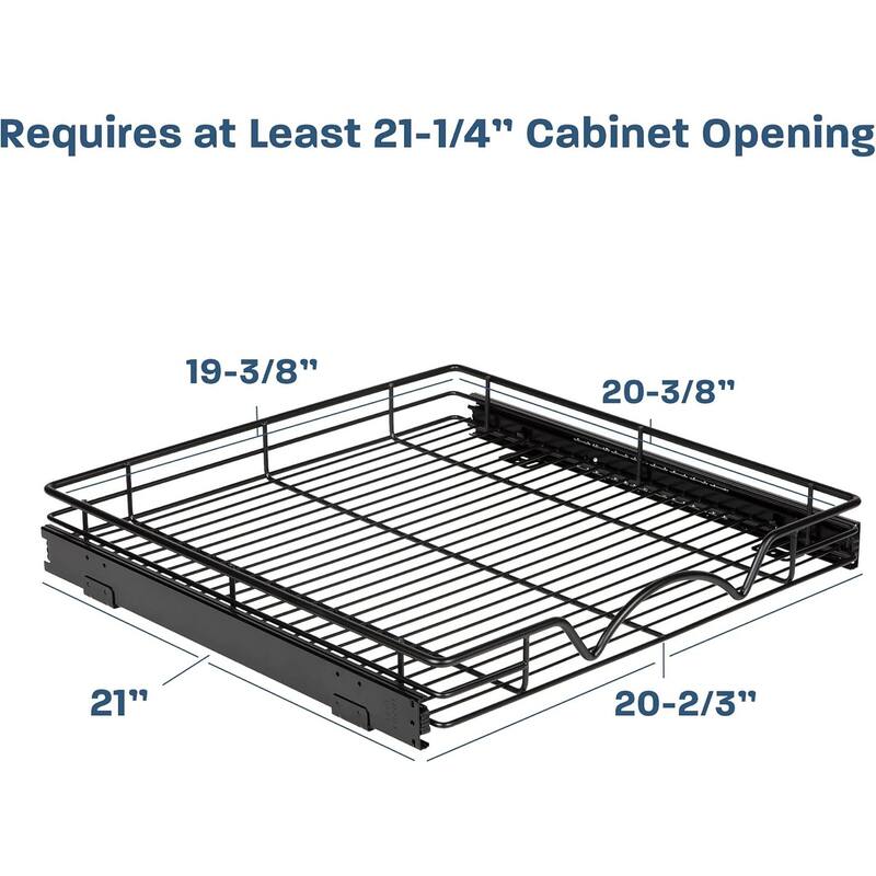 Hold N' Storage - Black Pull Out Cabinet Organizer, Heavy Duty Metal with Lifetime Limited Warranty