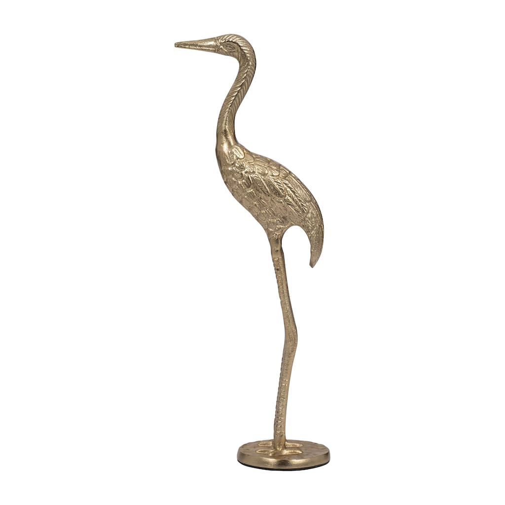 Sagebrook Home Elegant 24" Bronze Crane Figurine - 5" x 3" x 16"
