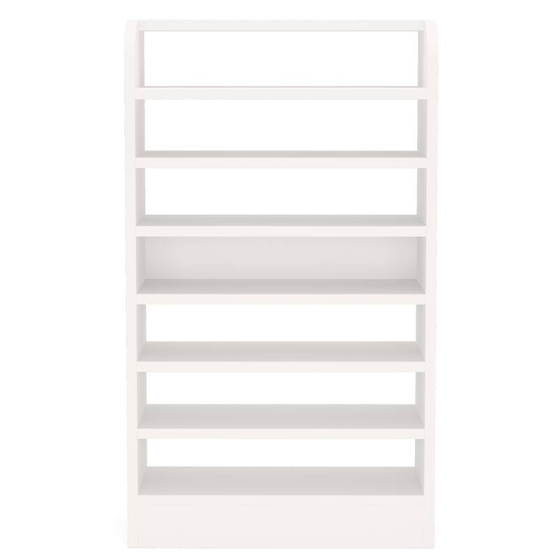 25" Width White Shoe Rack, 8-Tier Tall Shoe Shelf, White