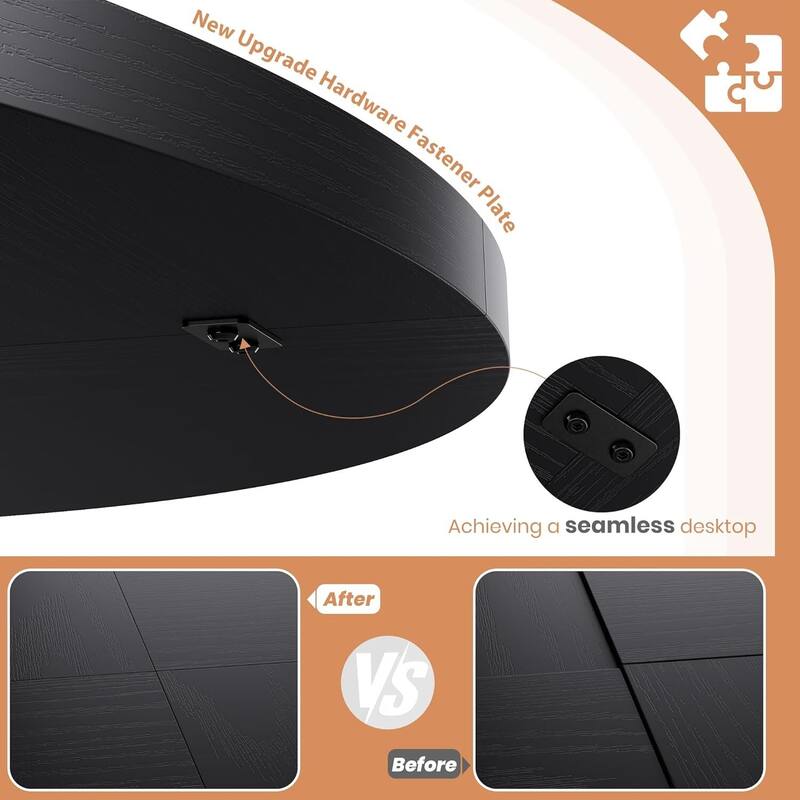 47" Kitchen Round Dining Table for 4-6 People for Living Room, Kitchen, Apartment