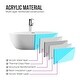preview thumbnail 18 of 45, Vanity Art 55" X 32" White Acrylic Freestanding Air Bubble Soaking Bathtub with UPC Certified Overflow and Pop-up Drain