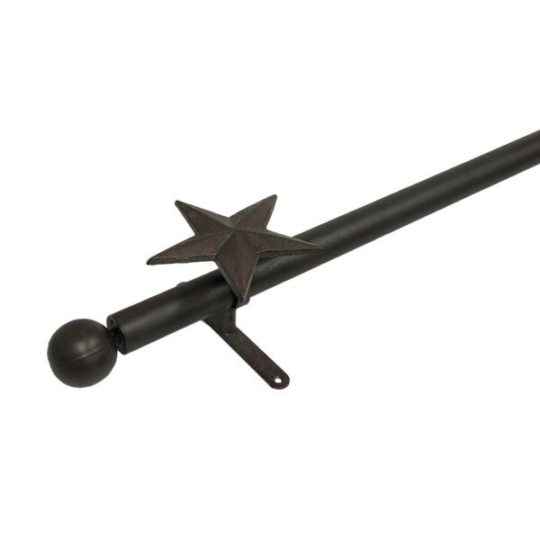 Shop Dark Rustic Red Adjustable Metal Star Curtain Rod W Ball