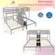 preview thumbnail 5 of 13, Bunk Bed for 3 Kids, Twin Over Twin with Storage Staircase and Safety Guardrails