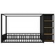 preview thumbnail 6 of 23, Twin/Full Size House Floor Bed with Wardrobe and Storage Shelves, Metal Canopy Bed Montessori Bed with Fence Guardrails