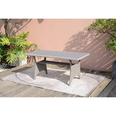 Amazonia Creme Outdoor Patio Grey Wicker Dining Table