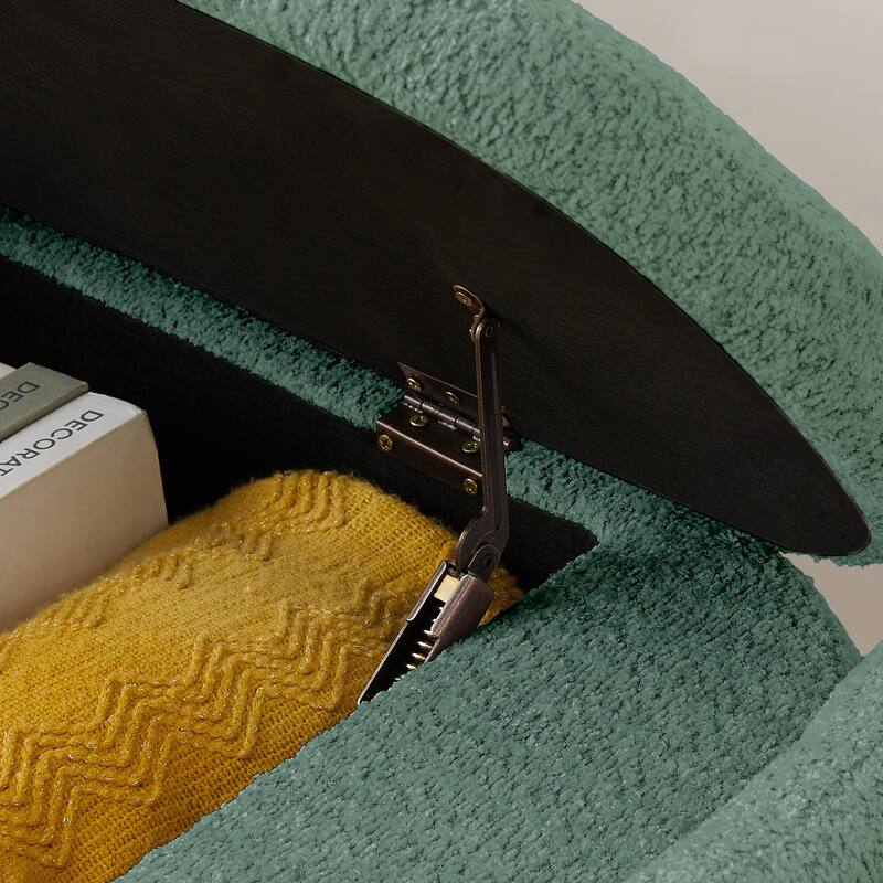 Modern Oval Storage Bench with Large Storage Space