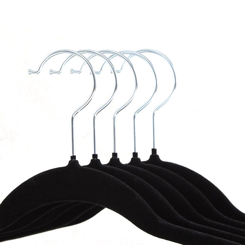 VECELO 20-Pack Pant Hangers (Black/Grey/Pink/Beige/Green) Clothes Hangers Non-slip Space-saving Clothes Hangers