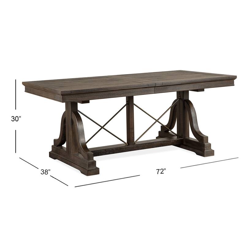 Magnussen Home Westley Falls Graphite Extendable Trestle Dining Table - 38''W x 72''D x 30''H