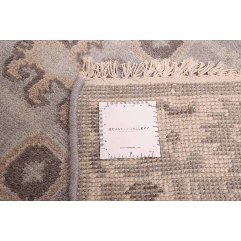 ECARPETGALLERY Hand-knotted Royal Oushak Grey Wool Rug - 2'6 x 11'9