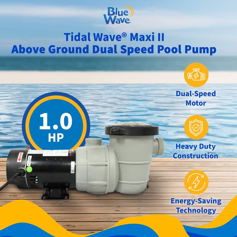 Blue Wave Tidal Wave Maxi II 1.0HP Above Ground Dual Speed Pool Pump
