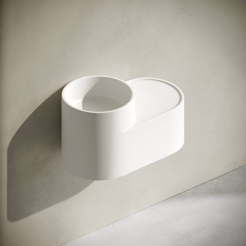 Monaco 20" Solid Surface Oval Wall-Mounted Sink In Matte White - 20