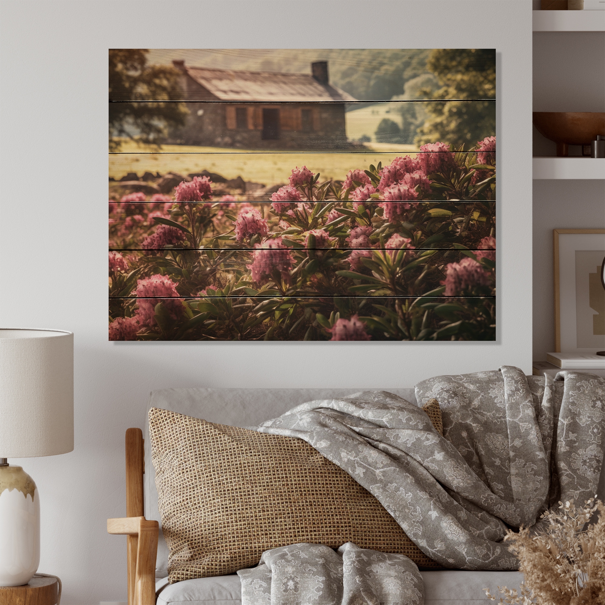 Oil painting, Blooming factory Garden Original art, Rhododendron Wall art, Floral Wall Decor, Living room decor, Flower painting, Spring art