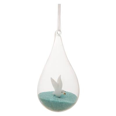 8.9" Glass Ball Blue Sand Seagull