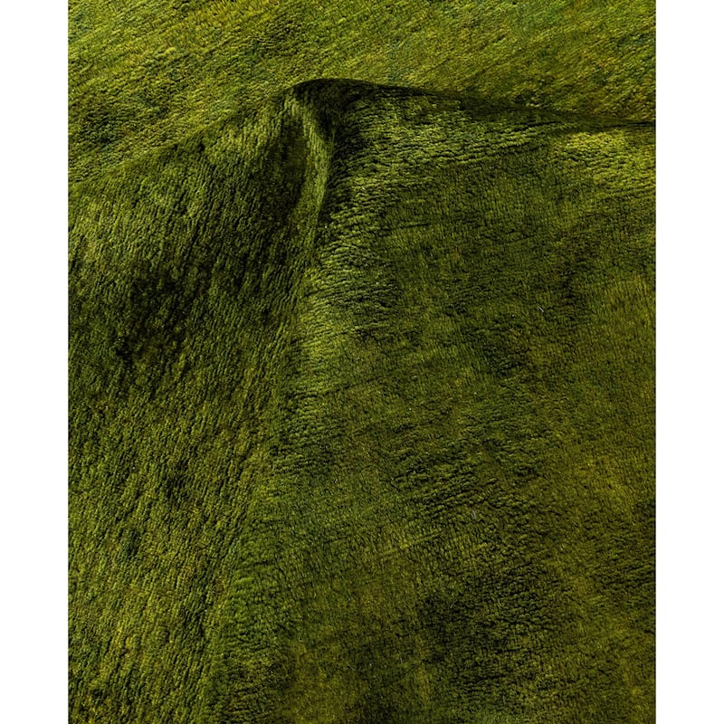 Overdyed One-of-a-Kind Hand-Knotted Area Rug - Green - 6' 3" x 9' 1"
