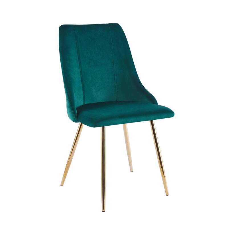 Porthos Home Pella Dining Chairs Set of 2, Velvet, Gold Chrome Legs