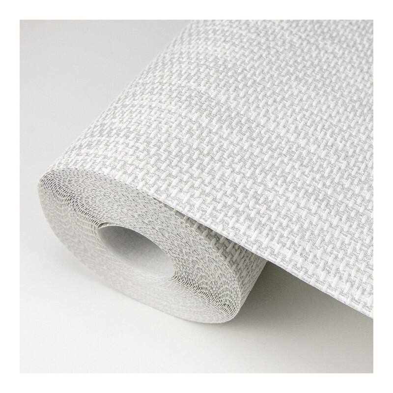 Advantage Cahaya White Woven Wallpaper - 21 x 396 x 0.025