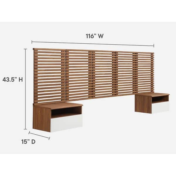 Vidalia Mid-century Modern Two-tone Wooden Floating Queen Size ...