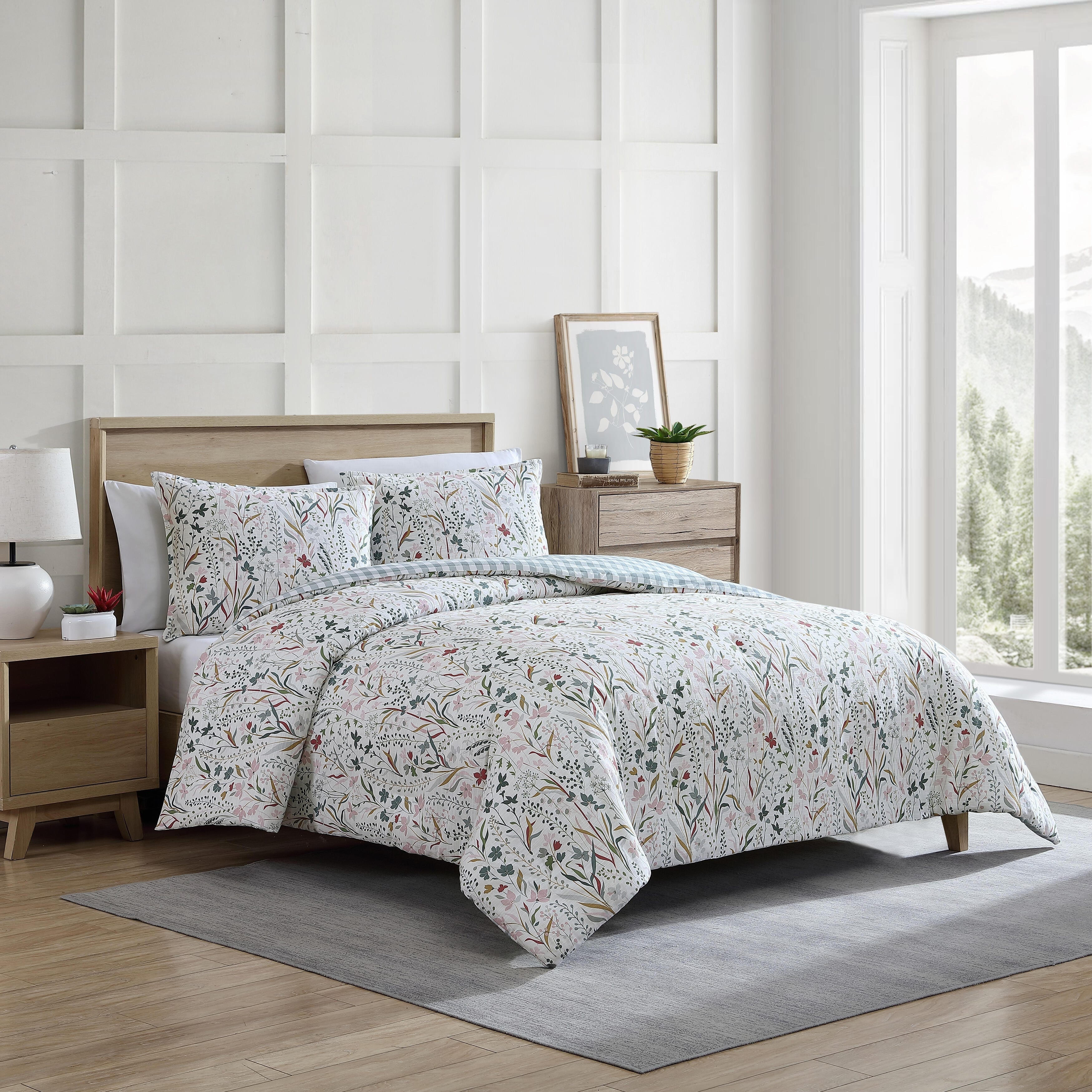 Eddie Bauer Woodland Forest Cotton Reversible Pink Comforter Set Twin