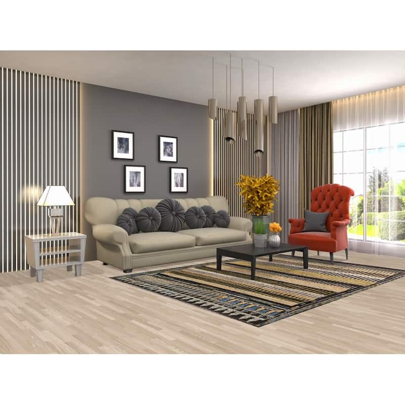 Hand Knotted Oriental 100% Wool Carpet Modern Tribal Multi-Colored Moroccan Area Rug - 8' 1'' X 5' 10''