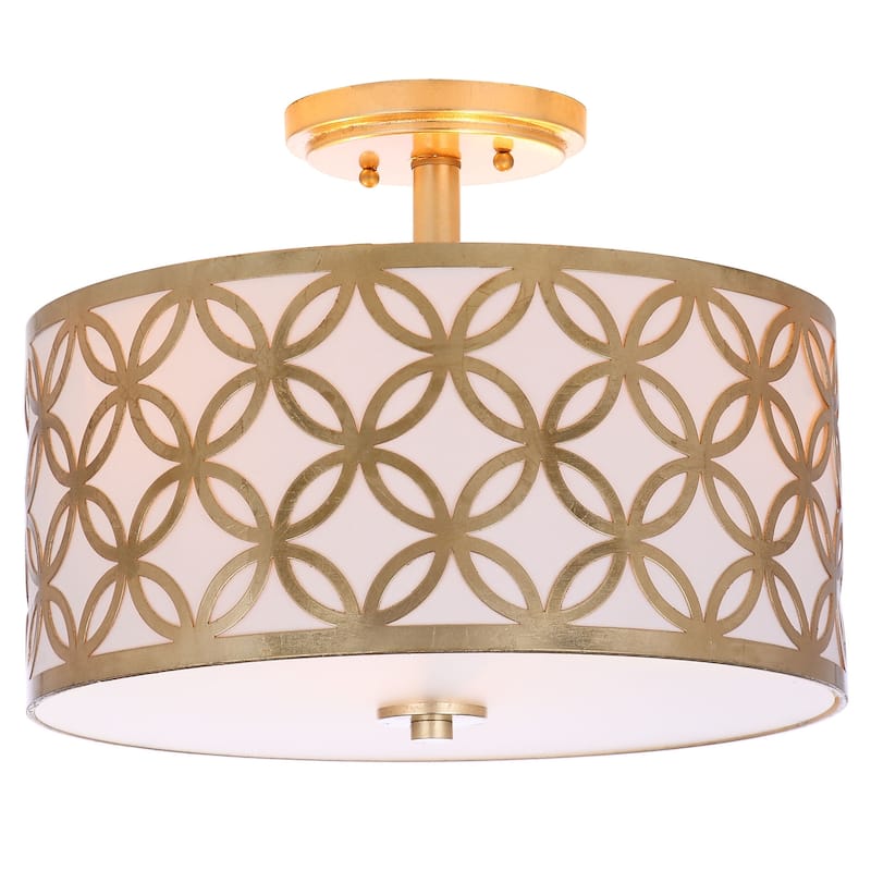 SAFAVIEH Lighting Vita 3-Light Gold Leaf Flush Mount - 15" x 15" x 10.5" - 15Wx15Dx11H