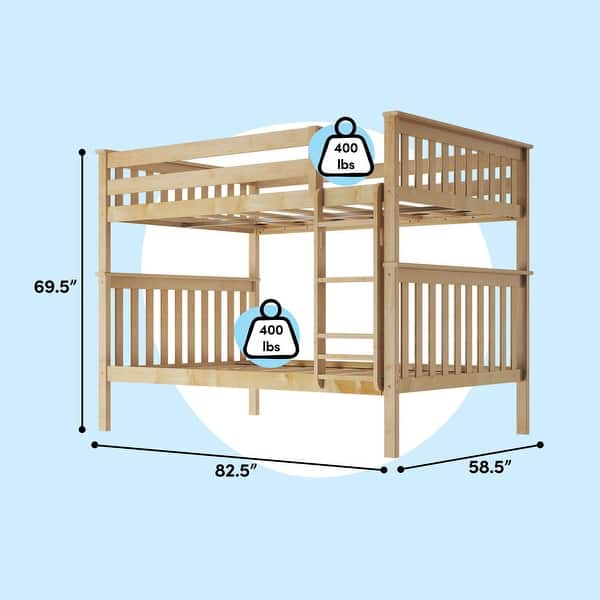 dimension image slide 1 of 8, Max & Lily Full over Full Bunk Bed