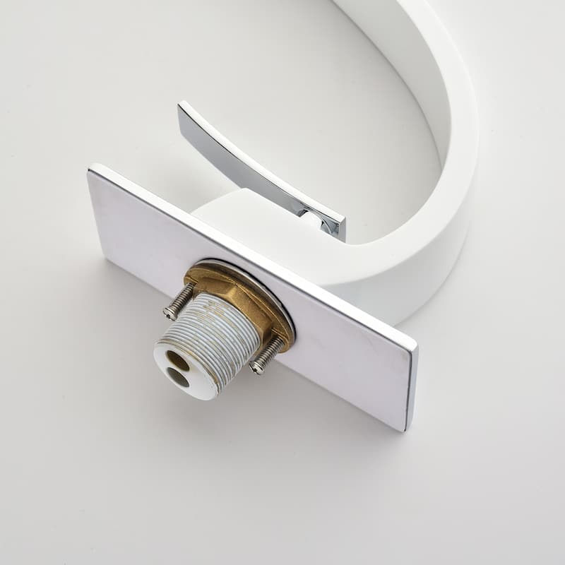 Single Handle Bathroom Faucet White Modern Bathroom Sink Faucets Single Hole Basin Vanity Mixer Taps With Deck Plate