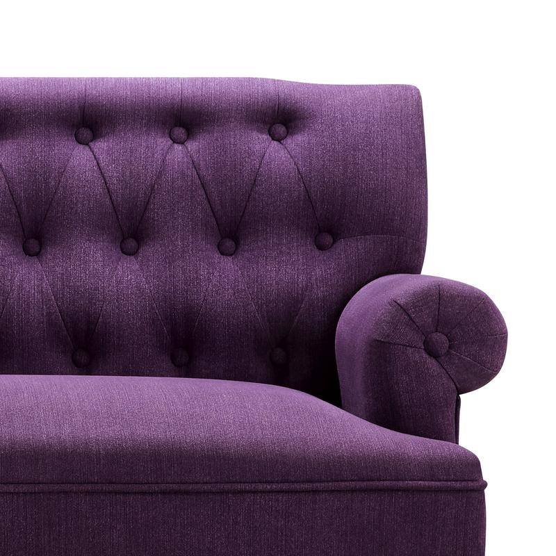 Moser Bay Arete Upholstered Tufted Settee Chesterfield Style Loveseat, Velvet or Linen