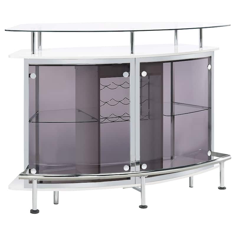 Gideon Curved Glass Top Home Bar Cabinet
