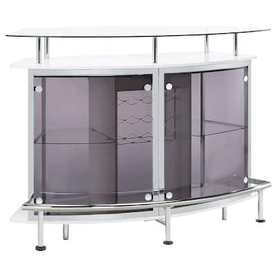 Gideon Curved Glass Top Home Bar Cabinet