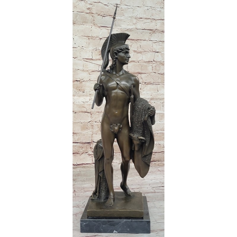 Jason Golden Fleece - Bronze Metal Sculpture By Thorvaldsen On Marble Base - Greek Mythology