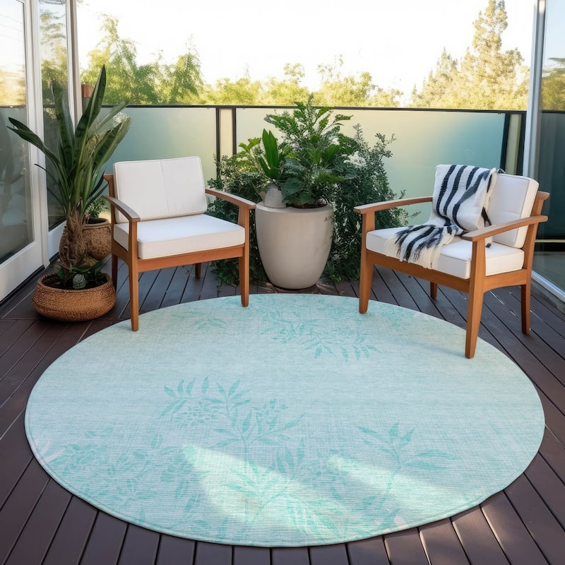 Machine Washable Indoor/ Outdoor Chantille Modern Garden Rug