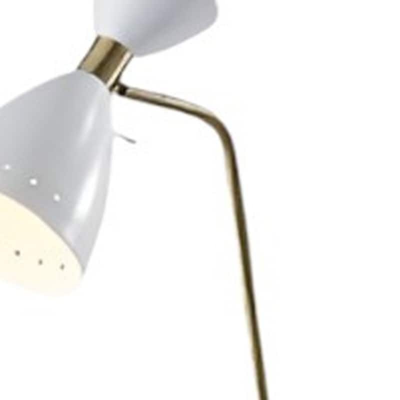 59" Gold White Task Floor Lamp with Metal Cone Shade for Modern Rooms - 20.50” x 10” x 59”