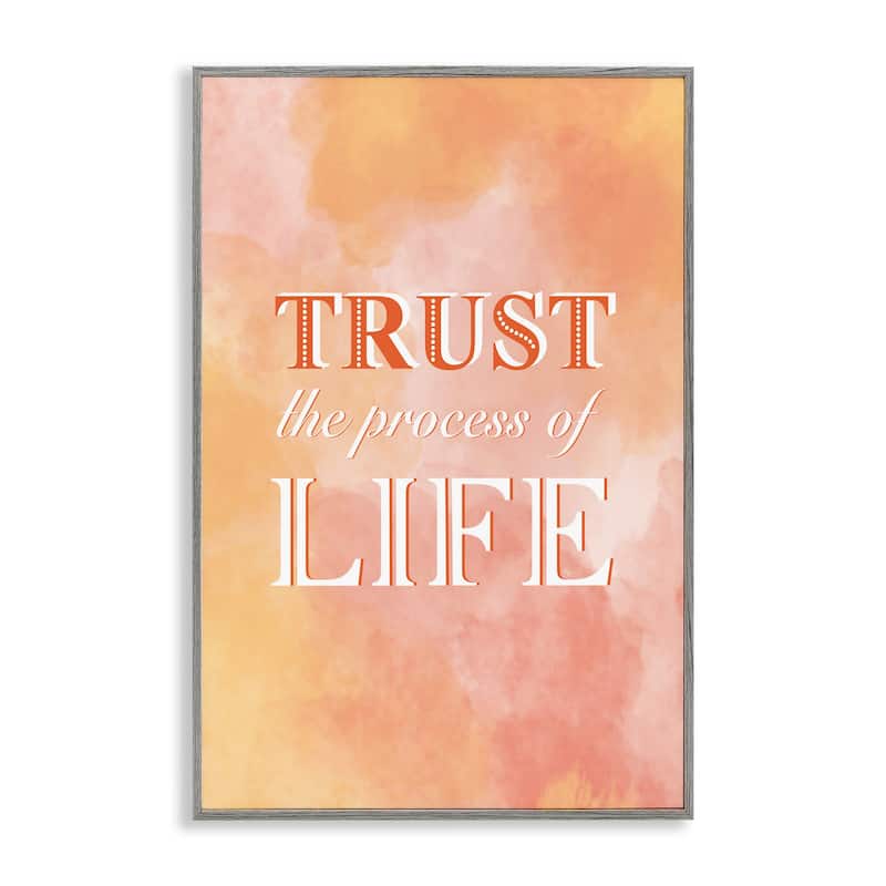 Stupell Trust The Process Of Life Framed Giclee Art Design By Martina Pavlova - 12 x 18 - Grey