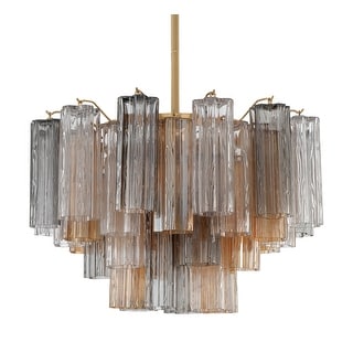 Crystorama Lighting Group ADD-308-AU Addis 9 Light 22" Wide Waterfall