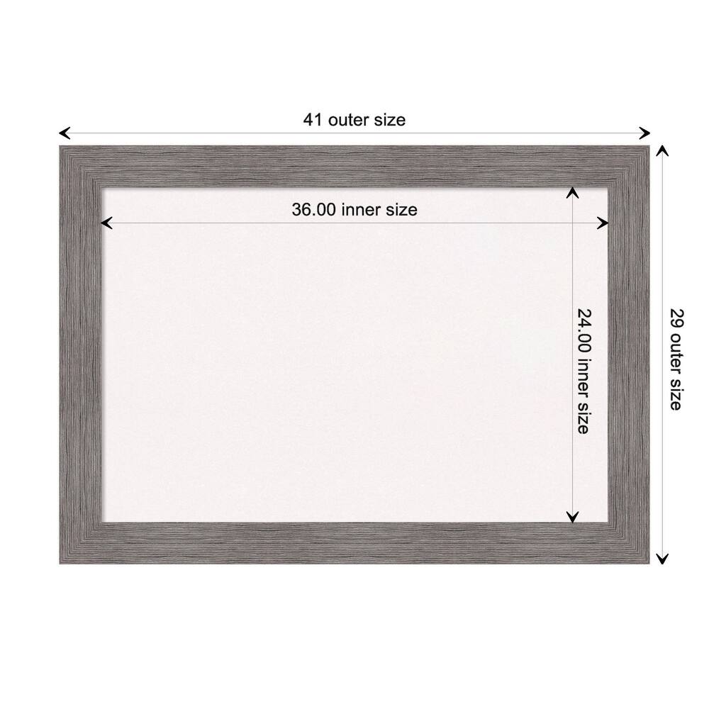 Pinstripe Plank Grey Framed White Corkboard Bulletin Board