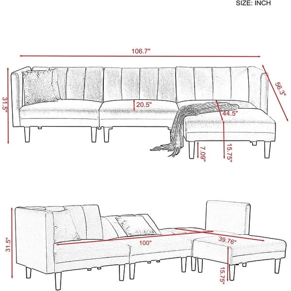 Reversible Sleeper Sectional Sofa Set - Bed Bath & Beyond - 38238899