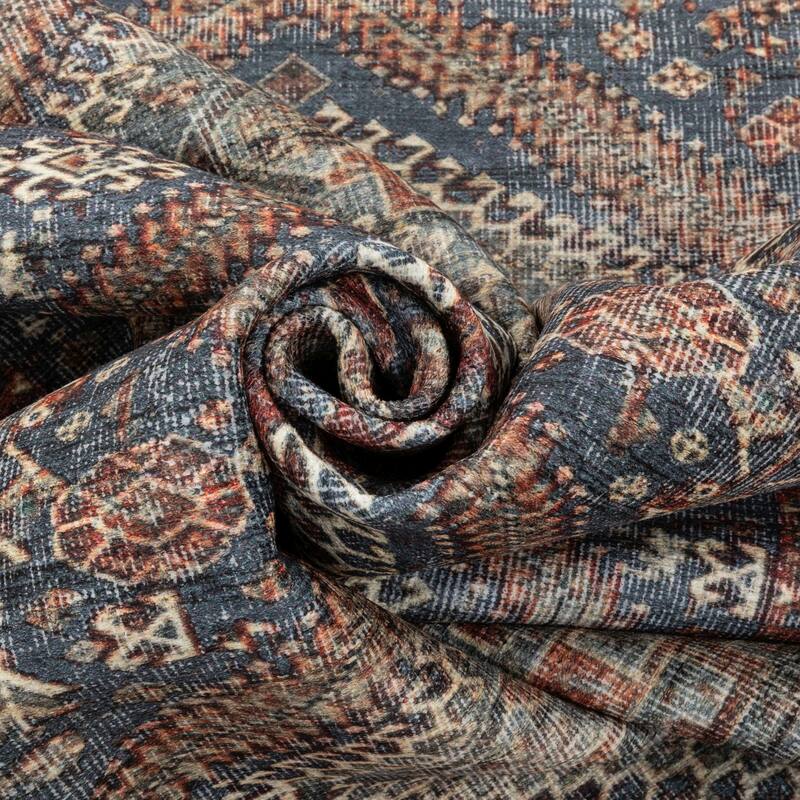 Well Woven Lotus Ripon Vintage Medallion Machine Washable Area Rug