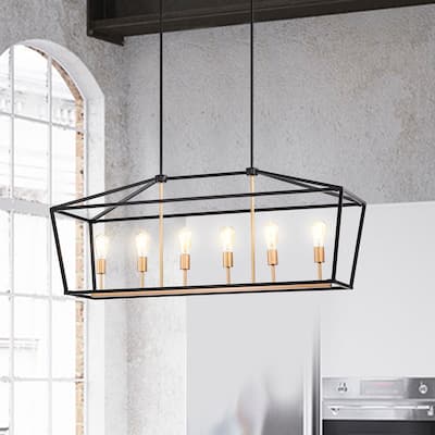 Tutturous 6 Light Kitchen Island Linear Pendant Light
