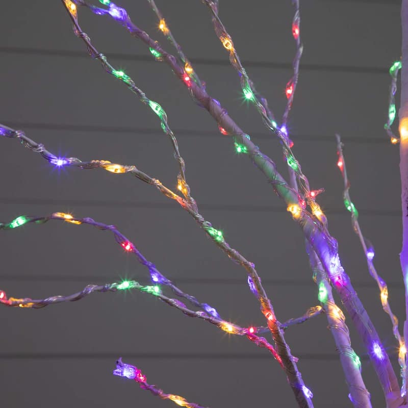 Pre-Lit Birch Artificial Christmas Tree - 6' - Color Changing LED Lights