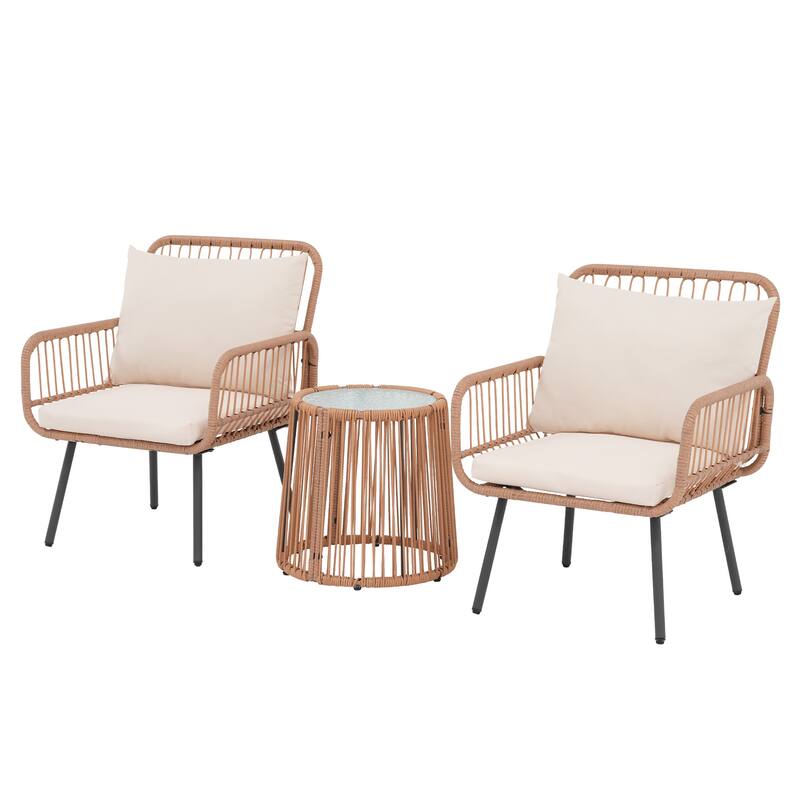 Outdoor 3 Piece Metal Patio Furniture Set Set Sofa