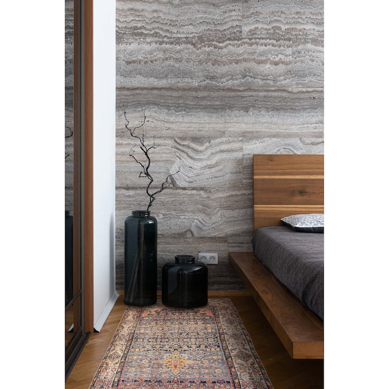 ECARPETGALLERY Hand-knotted Antalya Vintage Dark Navy Wool Rug - 4'6 x 10'6