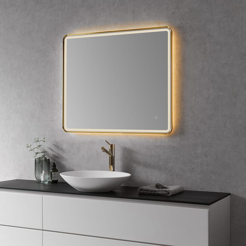 Altair Viaggi Rectangle Framed LED Lighted Wall Mirror