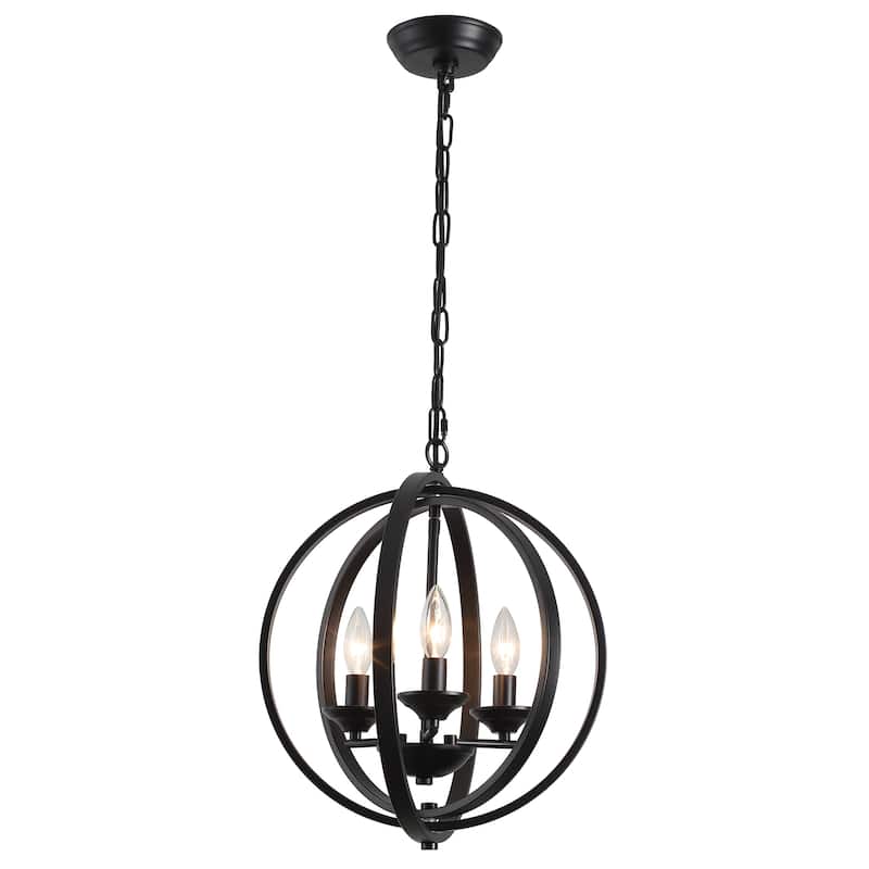 3-Light Farmhouse Globe Chandelier for Dining Room Kitchen Island