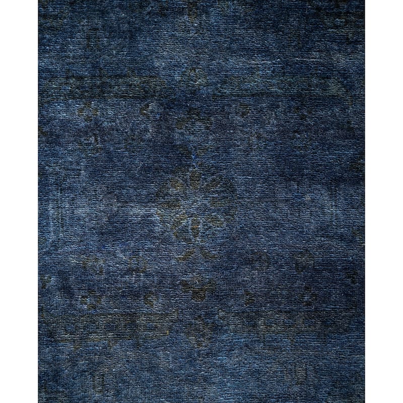 Overdyed One-of-a-Kind Hand-Knotted Area Rug - Navy - 4' 1" x 6' 1"