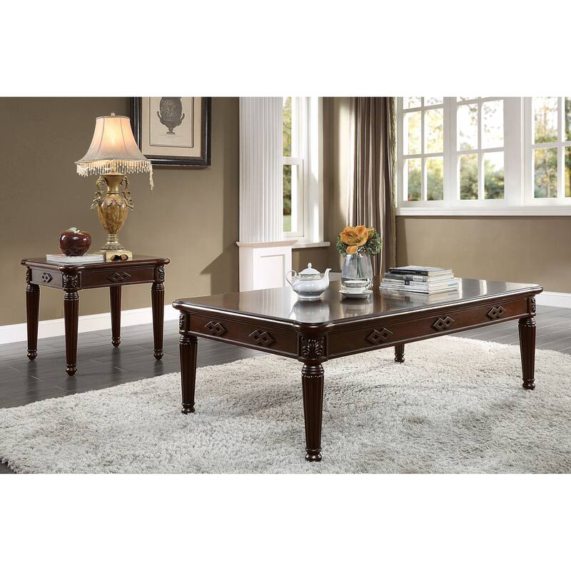 Eliza Espresso End Table with Turned Leg
