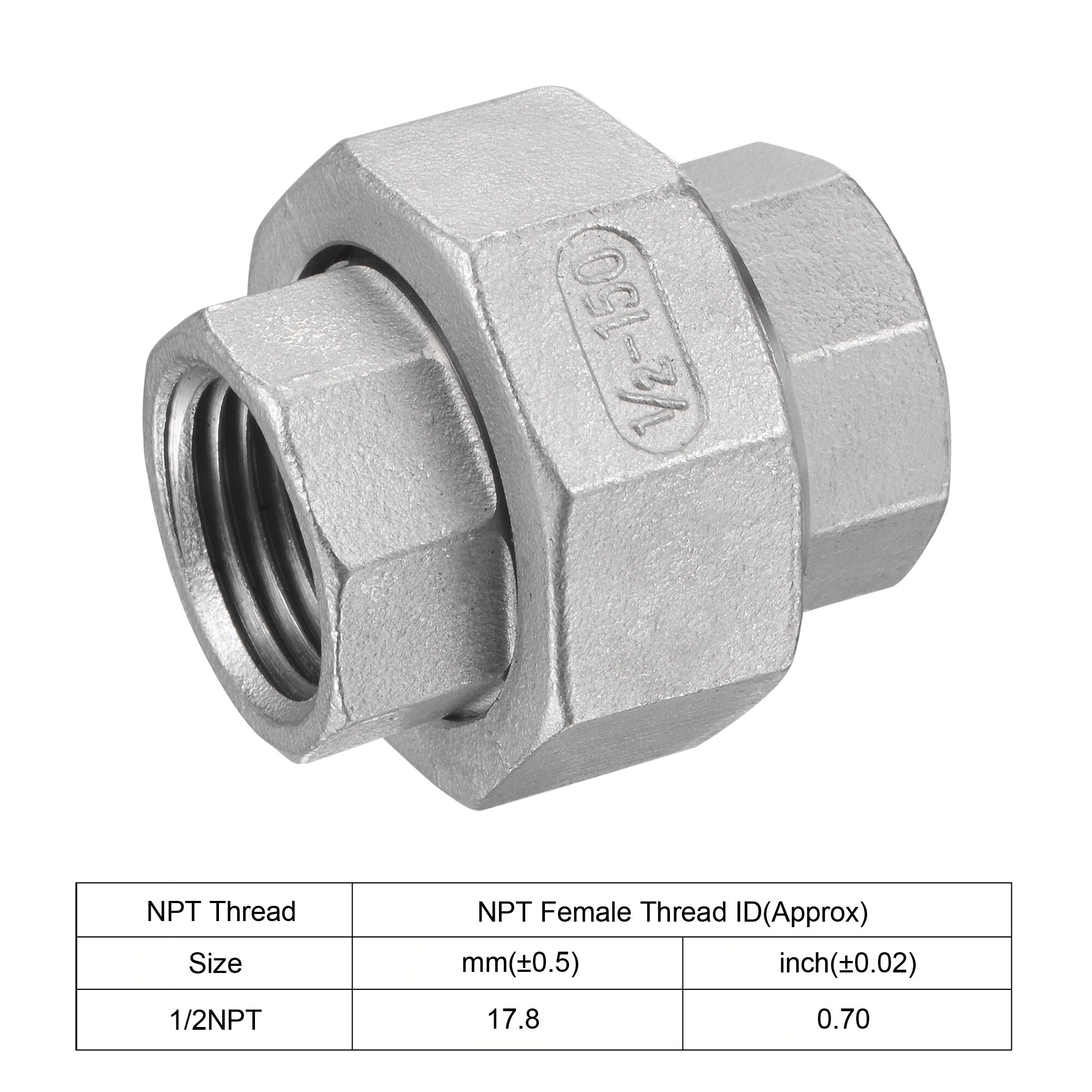Fit 1/8" Tube 304 Stainless Steel Pipe Compression fitting Union Connector 